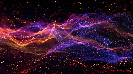Poster - Streams of digital data in cyberspace