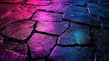 Aufkleber - artistic interplay of colors on cracked surface evokes a mesmerizing atmosphere in vibrant hues and 