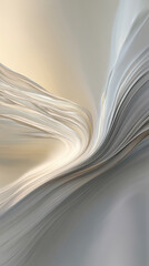 Poster - Abstract image of flowing beige and gray lines creating a soft, elegant wave effect, showcasing fluidity and movement, ideal for a sophisticated design background