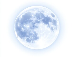 Wall Mural - light blue full moon