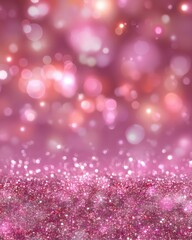 Poster - Elegant pink glitter bokeh background for festive celebrations and romantic designs with a soft and dreamy effect creating a magical and enchanting atmosphere