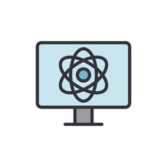 Poster - Computer science colored icons, minimalist vector illustration ,simple transparent graphic element .Isolated on white background