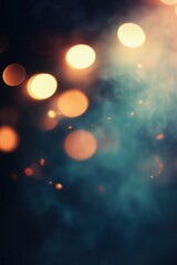 Poster - Ethereal bokeh lights dancing in a smoky teal abyss creating a magical and dreamy atmosphere with a soft glow and a sense of mystery and wonder for a captivating background