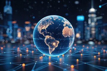Poster - Virtual Global Network Composition with a Spinning Sphere in Cyberspace