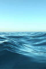 Poster - Serene Ocean Vista Capturing Tranquil Blue Waters Under a Clear Sky Gentle Waves Reflecting Sunlight in a Peaceful Marine Environment Creating a Calming Atmosphere