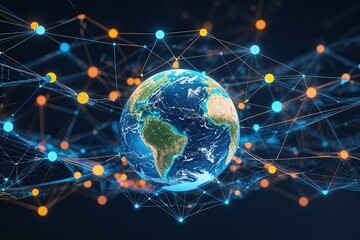 Poster - Global Network Representation of a Digital Web and Globe in Cyberspace