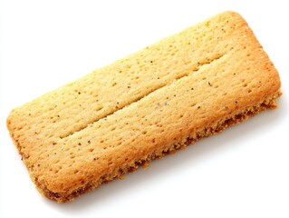 Poster - Delicious rectangular biscuit with a golden crust and a delicate texture on a clean white surface perfect for snack time or dessert photography studio shot