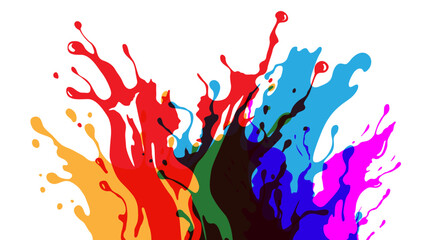 Wall Mural - paint splashes. decoration from overlay ink splashes element.