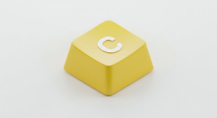 Aufkleber - Single Yellow 'C' Keycap: AI-Generated Design