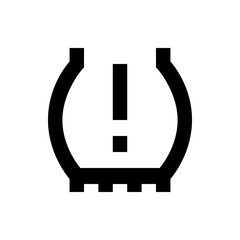 Poster - Illustration of a tire pressure warning light symbol with an exclamation point in the center design