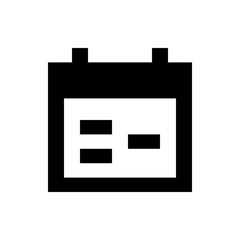 Poster - A simple black calendar icon with three rectangular schedule blocks displayed on the calendar page design