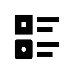 Poster - Black and white interface elements featuring squares, rounded square and horizontal lines stacked together