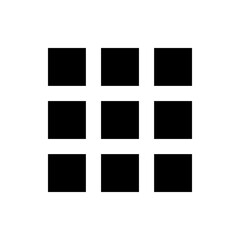 Poster - A grid of nine black squares arranged in three rows and three columns on a white background plain view