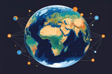 Poster - Global Network Connectivity Idea Abstract Earth Graphic