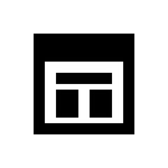 Poster - White outline of a shape with a horizontal bar and two vertical bars on a black background design element