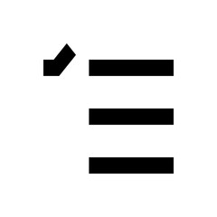 Poster - Illustration of a menu icon with three horizontal lines and a check mark in the upper left corner