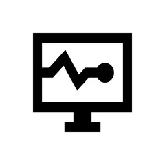 Poster - Computer screen displaying a line graph with a prominent circle at the end indicating data point on the screen