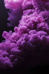 Poster - Ethereal plum cloud against dark background a captivating display of flowing smoke like forms creating a dreamy and abstract atmosphere with a sense of depth
