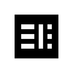 Poster - Illustration of a black square containing white rectangular and square shapes in a geometric arrangement