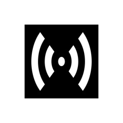 Poster - Illustration of a white wifi signal symbol on a black rectangular background with clear and simple design