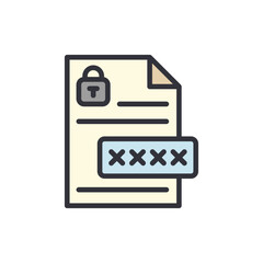 Poster - Secret file colored icons, minimalist vector illustration ,simple transparent graphic element .Isolated on white background