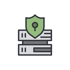 Poster - Secret storage colored icons, minimalist vector illustration ,simple transparent graphic element .Isolated on white background