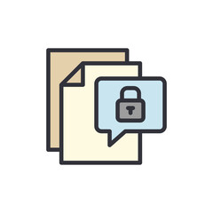 Poster - Secret file colored icons, minimalist vector illustration ,simple transparent graphic element .Isolated on white background