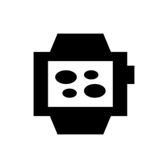 Poster - Illustration of a black smartwatch with a white screen displaying four circular dots in a pattern