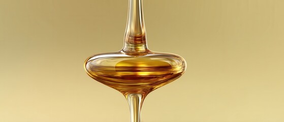 Poster - Golden liquid cascade in captivating close up detail capturing the essence of purity and natural sweetness in a studio shot with a soft focus and warm background