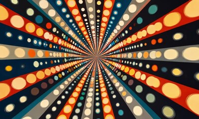 Wall Mural - looped animation of multicolored sequin dots in a grid flashing in rhythmic bursts made with generat
