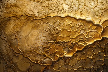 Poster - a close-up view of a mesmerizing abstract art piece with intricate golden veins resembling topaz, in