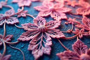 Geometric pattern lace fabric, close-up view, refined texture , art, decor, subtle