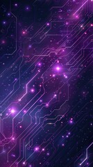 Poster - Abstract digital circuit background with glowing lines and dots