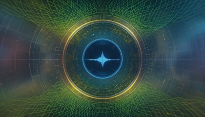Poster - Sound wave visualization digital environment abstract animation technology futuristic colorful design