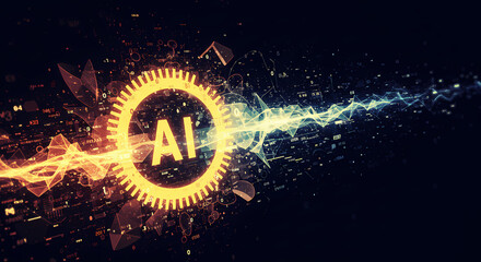 Poster - Artificial Intelligence The Power of AI, Futuristic Technology, Digital Transformation