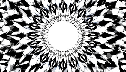 Poster - Dynamic abstract design digital art circular pattern monochrome environment radial perspective visual concept