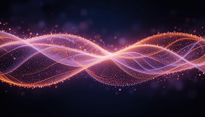 Fototapete - Dynamic wave patterns digital art abstract visualization creative space close-up colorful movement