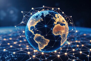 Poster - Global Digital Web and Globe Representation in Cyber Network Space