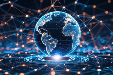 Poster - Global Virtual Network Design Featuring a Rotating Sphere in Digital Space