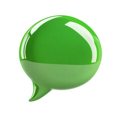 Poster - Vibrant verdant communication bubble conveying connection on transparent canvas
