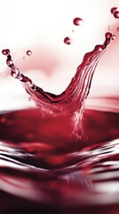 Poster - Captivating close up of a vibrant red liquid splash creating dynamic shapes and textures in a glass with a bright background for stock photography
