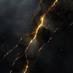 Poster - Abstract dark stone texture with golden cracks elegant background for modern design and luxurious feel creating a dramatic visual impact with a touch of magic