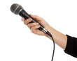 © Shakib - hand holding a microphone isolated on white background, PNG