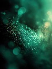 Poster - emerald luminescence background with bokeh effect creating a dreamy and ethereal atmosphere ideal fo