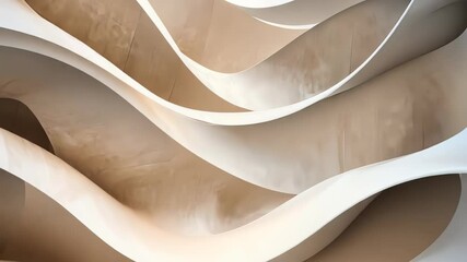 Poster - Elegant curves and textures showcase modern architecture in a warm, inviting setting Generative AI