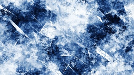 Poster - Abstract blue and white watercolor background with geometric shapes and textures creating a modern artistic design for creative projects and presentations