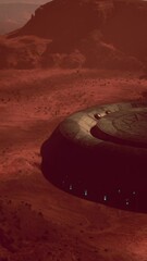 Wall Mural - alien spaceship hovering over arizona