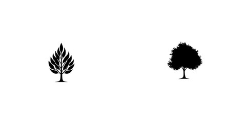 Poster - black icon depicting two distinct tree silhouettes against a plain white background