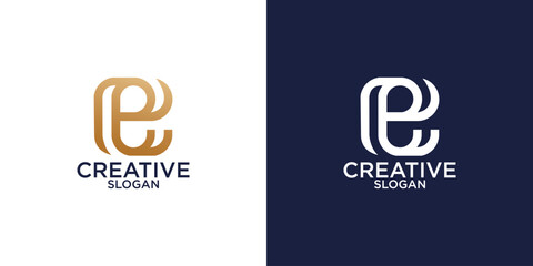 Poster - letter e monogram logo vector design