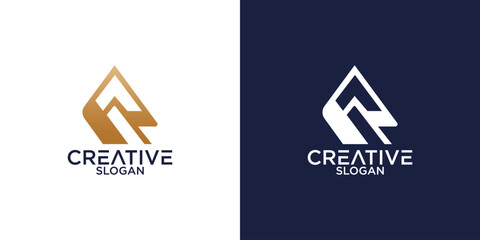 Poster - letter r abstract monogram logo vector design